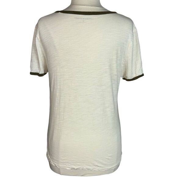 Lucky Brand Antique White Floral Lucky Cotton Ringer Tee Size M, NWOT - Picture 7 of 13